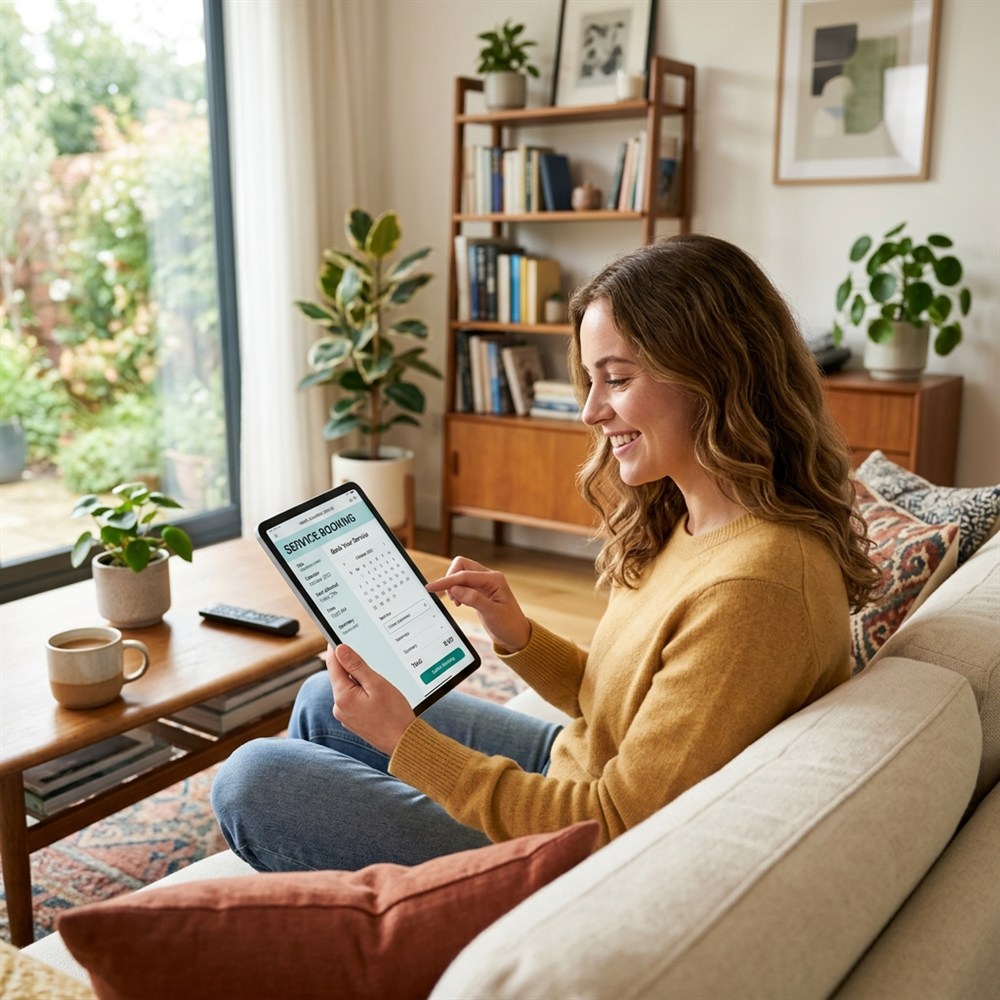 Customer using tablet